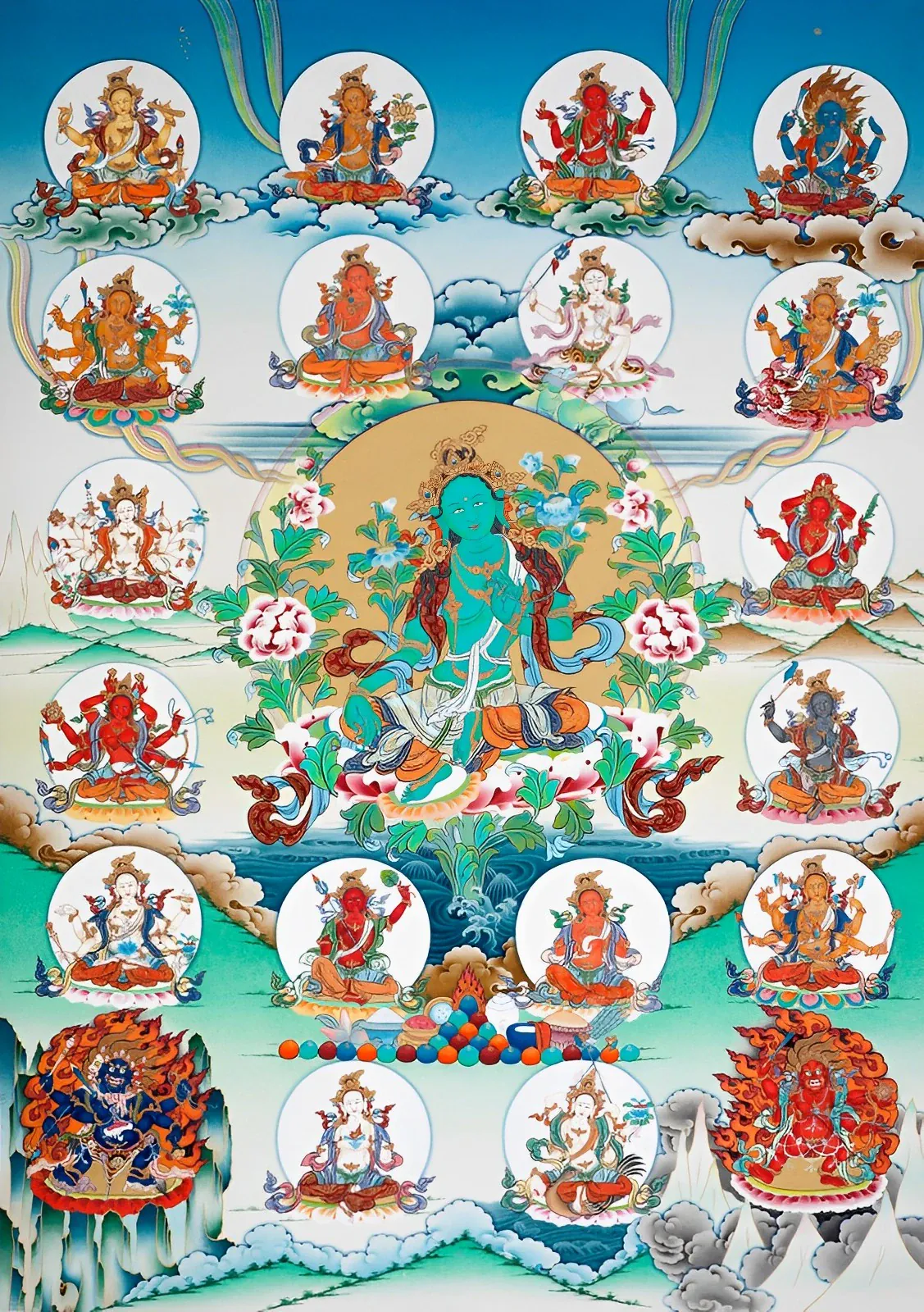 Imagen de las veintiún Tārās